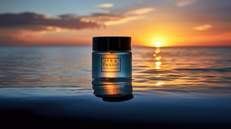 orange blue background skincareの素材