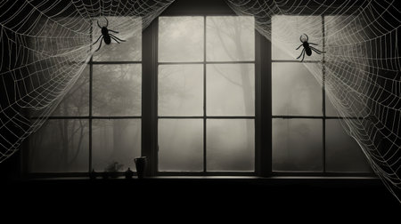 monochrome black and white halloweenの素材