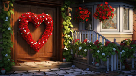 wreath heart and houseの素材