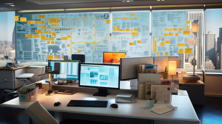 desk cubicle modern officeの素材