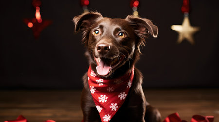 holiday dog giftの素材