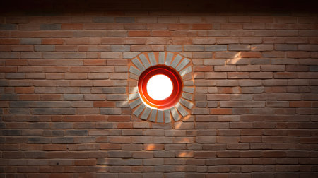 circular brick wall windowの素材