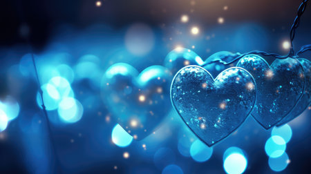 mesmerizing heart bokeh blueの素材