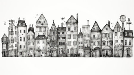 creativity hand-drawn houseの素材