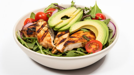 colorful chicken white backgroundの素材