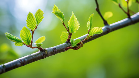 spring green tree branchの素材
