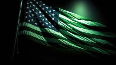 wall green american flagの素材