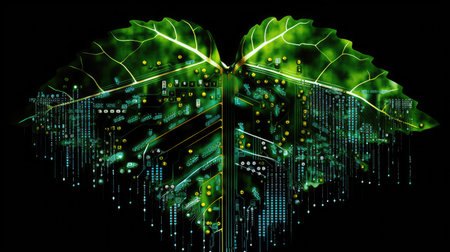 futuristic data leafの素材