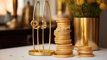 style gold hoop earringsの素材