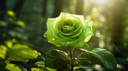 contrast green roseの素材