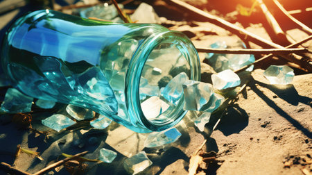 bottle broken glass isolatedの素材