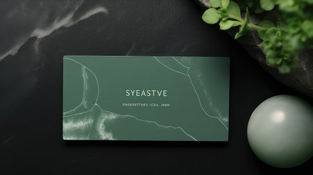 sleek business card greenの素材