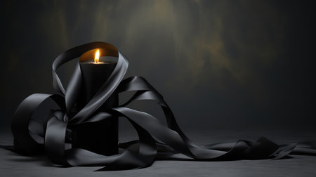 floating candle black ribbonの素材