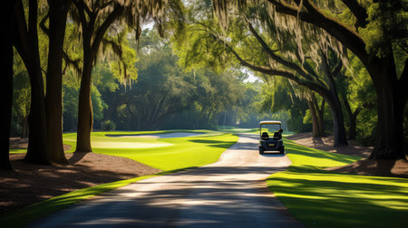 c golf cart roadの素材