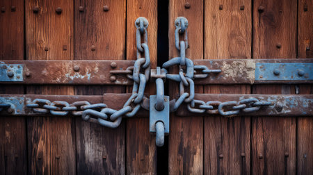 rusty chained doorの素材