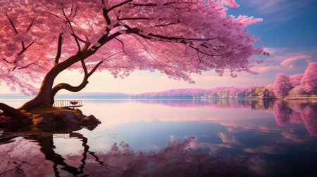 pink cherry blossom treeの素材