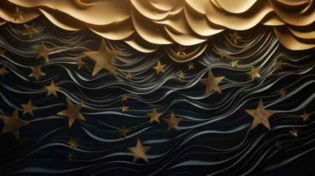 surface gold stars swirlの素材