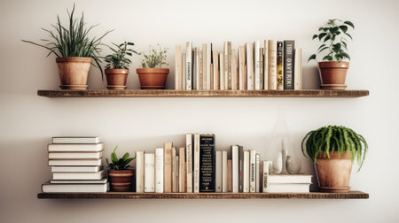 vintage book shelvesの素材
