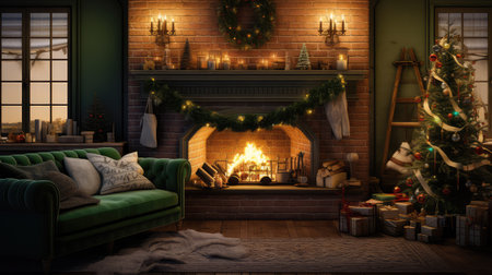 sofa happy new year greenの素材