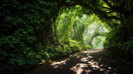 leaves green tunnelの素材