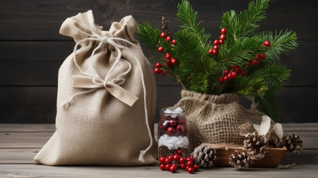 twine christmas gift bagの素材