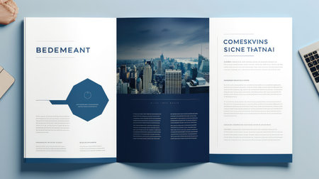 navy business proposal layout with blue accentsの素材