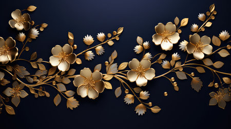 intricate gold floral patternの素材
