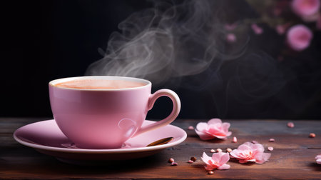 steam coffee cup pinkの素材