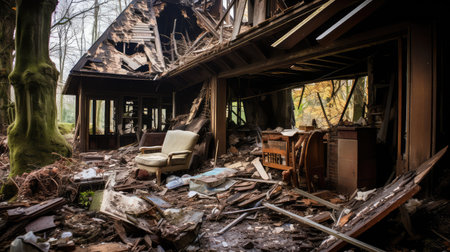 ruin distressed houseの素材