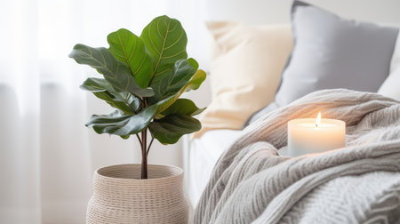 cozy fiddle leaf plantの素材