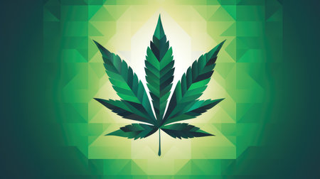 modern cannabis leaf illustrationの素材