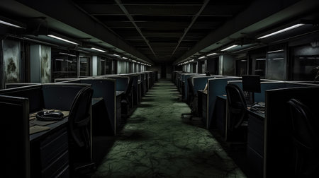 neglect dark office spaceの素材