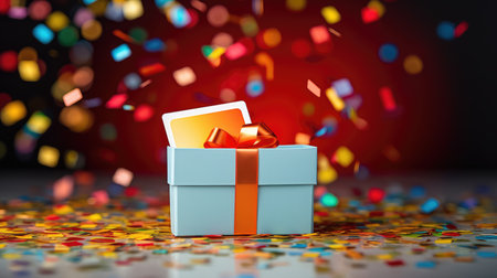 celebration gift card in boxの素材