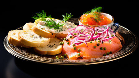 cream breakfast on white backgroundの素材