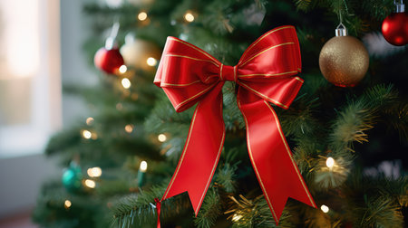 cheerful red bow and ribbonの素材