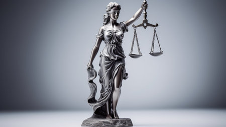 statue lady justice white backgroundの素材