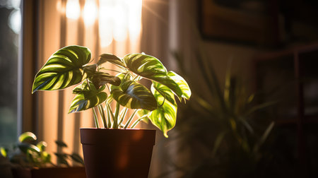 window house plant silhouetteの素材