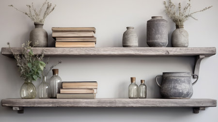 shelf rustic gray woodの素材