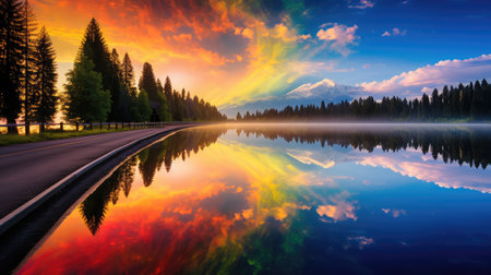 image rainbow roadの素材