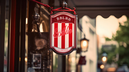 pole red hanging signの素材