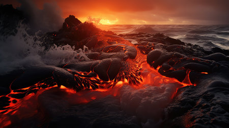 bubbling lava textureの素材