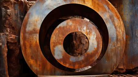 circles round rusty metalの素材