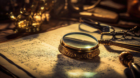 wooden magnifying glass deskの素材