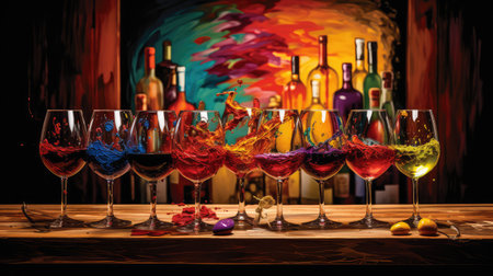 tones painting with wineの素材