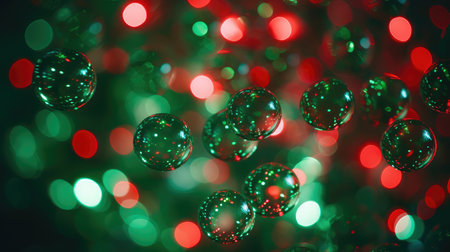 colors red and green bokehの素材