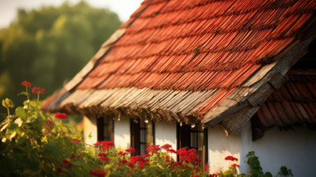cottage red roof textureの素材