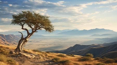 hills trees in distanceの素材