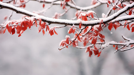 branch winter leavesの素材