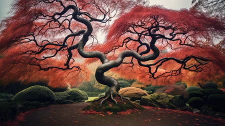 autumn twisted treesの素材