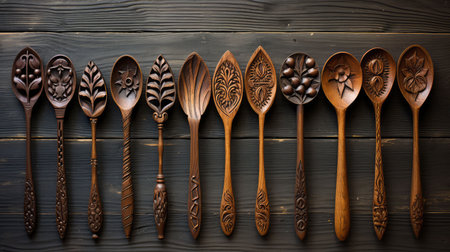 carved wood spoonsの素材